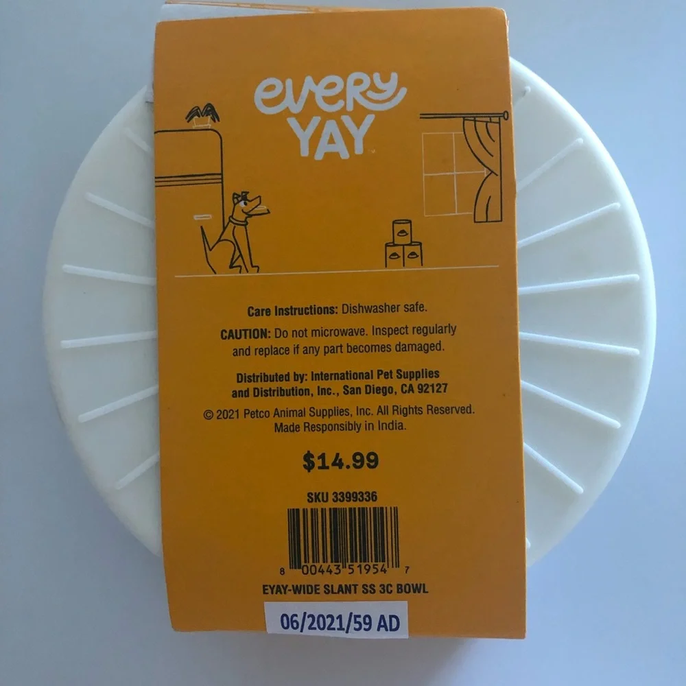 Stainless Steel Dog Food Bowl With Separate Non-Skid Base